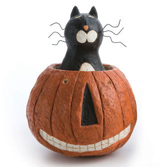 Cat in Pumpkin Figure 16201