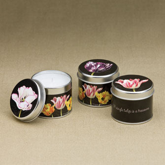 Floral Black Candle Tins 16646