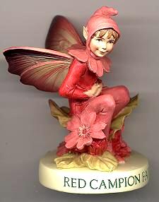 Red Campion Fairy with Base (boxed) (RETIRED but in stock)